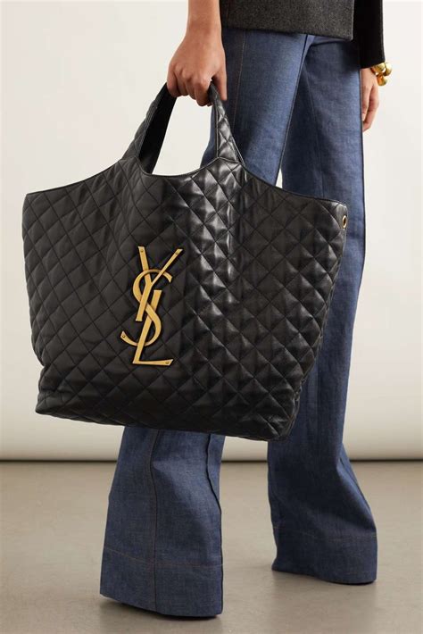 ysl black large tote|ysl denim tote.